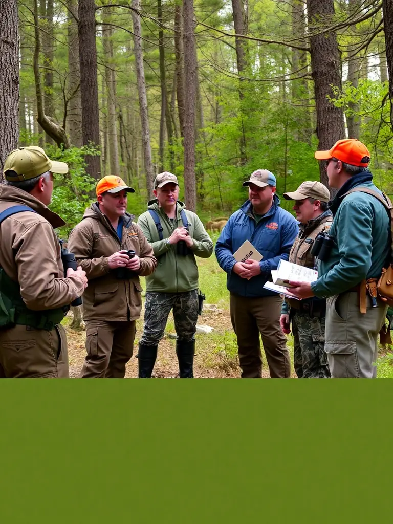 A photograph of a hunter participating in a responsible hunting education workshop, highlighting the organization's dedication to ethical hunting practices.