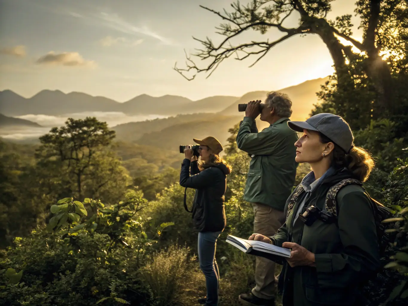 Volunteers collecting data on local wildlife populations, highlighting the importance of monitoring for effective conservation strategies.